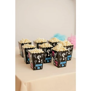 8li Popcorn Kutusu Seti, Baby Shower ve Cinsiyet Partisi İçin