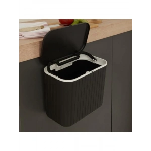 8 Lt Kapasiteli Desenli Çöp Kovası - Siyah