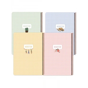 80 Yapraklı Çizgili Karton Kapak Spiral Defter - 16,5x22,5 cm