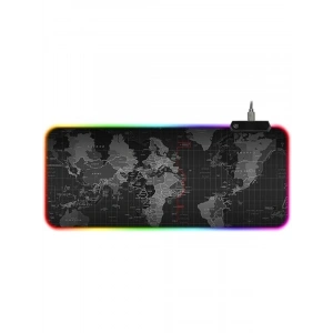 80x30 cm Dünya Desenli RGB LED Işıklı Gaming Mouse Pad, Kaymaz Taban