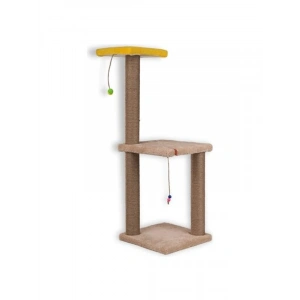 82 cm İki Katlı Kedi Tırmalama Tahtası Catnipli Krem Renk