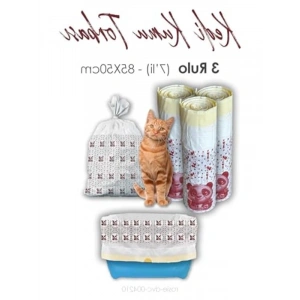 85x50 cm boyutunda 7li kedi kumu torbası, pratik kullanım