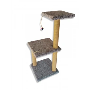 86 cm Yüksekliğinde İki Katlı Gri Kedi Tırmalama Tahtası