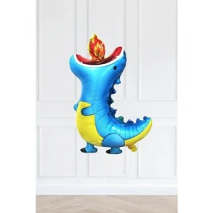 88 cm Boyutunda Mavi Ejderha Folyo Balon