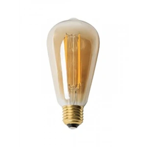 8W Rustik LED Ampul, ST64 E27, Amber Renk, Enerji Sınıfı A