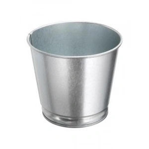 9 cm Galvanizli Gümüş Renk Bitki Saksısı