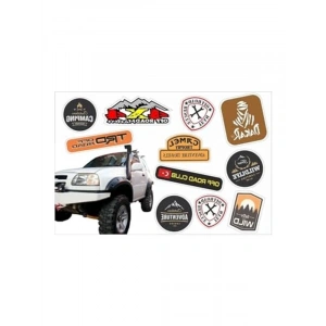 9 Parça Off Road Temalı Çıkartma Seti, Eğlenceli ve Renkli Tasarımlar