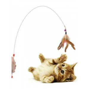 90 cm Uzunluğunda Çıngıraklı Kedi Oltası - Eğlenceli ve İnteraktif