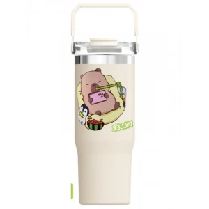 950 ML Çelik Termos, Tek Kapaklı ve Pipetli Tasarım ile Kullanışlı