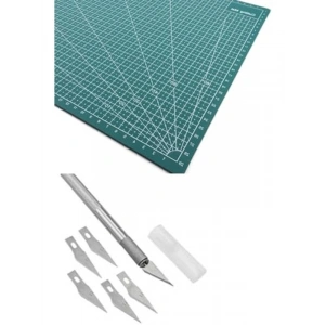 A3 Çalışma Pedi ve Sanat Bıçağı, Kesme Matı Seti