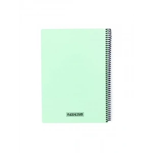 A4 100 Yaprak Çizgili Spiralli Defter - Yeşil PP Kapaklı