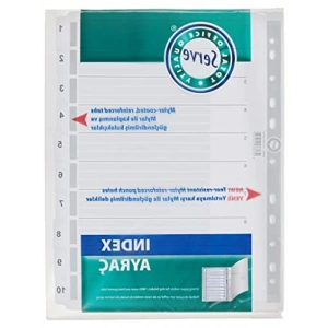 A4 Boyutunda 1-10 Rakam Ayracı, Seffaf