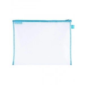 A4 Boyutunda Çift Cep Mesh Dosya - Mavi Renk