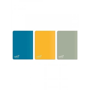 A4 Çizgili Karton Kapaklı Defter - 3lü Paket, Mavi, Gri, Sarı