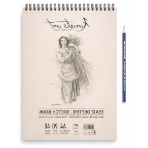 A4 İnce Grenli Eskiz Defteri, 40 Yaprak Boyama