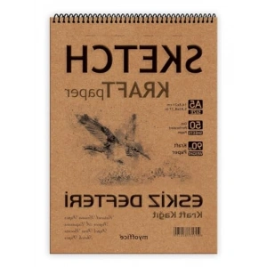 A5 Boy Kraft Kağıt Eskiz Defteri - 90 gr, 50 Yaprak