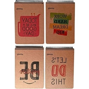 A5 Boyutunda Kareli 100 Yapraklı Kraft Bloknot