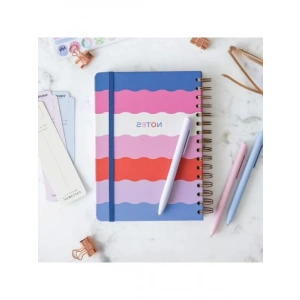 A5 Boyutunda Lastikli Spiralli Noktalı Not Defteri, Çok Renkli