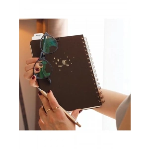 A5 Boyutunda Spiralli Keten Not Defteri, Kahverengi