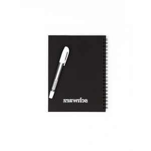 A5 Çizgisiz Spiralli Defter, Premium Kalite, Beyaz Jel Kalem Hediye