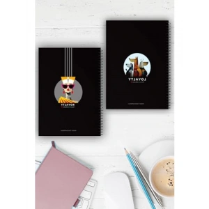 A5 İkili Defter Seti, Geniş Çizgili Perforajlı