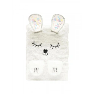 A5 Peluş Kapaklı Tavşan Figürlü Defter, 80 Yaprak