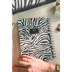 A5 Spiralli Haftalık Ajanda - 2026 Modeli, Zebra Desenli