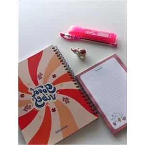 A5 Spiralli Haftalık Planlayıcı, Süresiz Dream Ajanda Seti (Kırmızı)