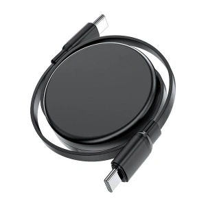 Acefast USB-C to USB-C Makaralı Kablo 60W Güç 0.8 Metre PPS 2.0 - Super Hızlı Şarj - Apple Uyumlu Type-C Şarj Data Kablosu - C13-03 (Acefast Türkiye Garantili)