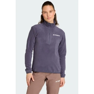 adidas Multi Essentials 1-2 Zip Fleece Kadın Mor Yürüyüş Polar.-