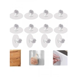 AEE® 10 Adet Çok Amaçlı Yapışkanlı Askı Kulp Tutamaç Tokmak Kapı Pencere Dolap Çekmece Klozet Kapağı Tutacağı Banyo