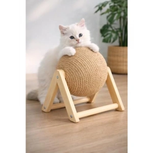 Ahşap Ayaklı Kedi Tırmalama Topu, Dayanıklı Oyuncak