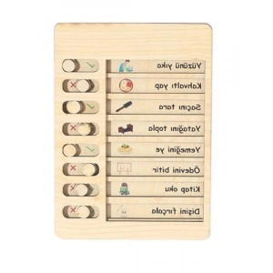 Ahşap Günlük Rutin ve Sorumluluk Panosu