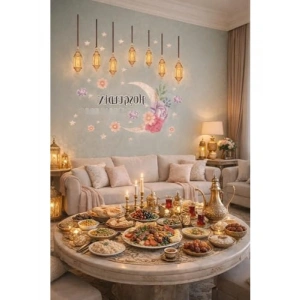 Ahşap Kapı Süsü Sticker - Ramazan Temalı Dekoratif Aksesuar