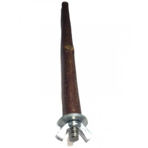 Ahşap Kuş Dalı Tünek, 22 cm Uzunluk, Metal Aparatlı