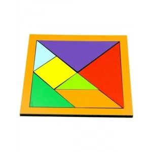 Ahşap Renk Tangram - 11 x 11 cm