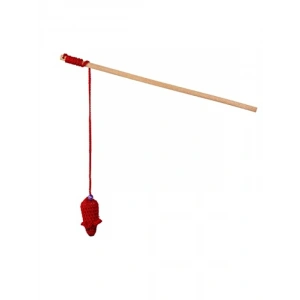 Ahşap Saplı Zilli Kedi Oltası Oyuncak