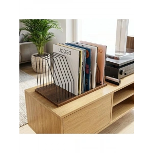 Ahşap Tabanlı Metal Telli 50x32x26 cm Masaüstü Plak Düzenleyici