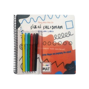 Akademi Çocuk Funny Mat - Boya Kalemli Aktivite Seti: Çizgi Çalışmam