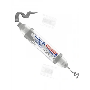 Akrilik Çift Uçlu Kalem, Gümüş Renk, 1 Çift Uç