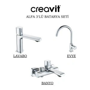 Alfa Batarya Seti 3’lü Banyo-Lavabo-Eviye