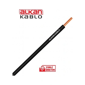 Alkan 1x1,5 Mm² H07V-U Nya Kablo 100 Metre (%100 Bakır) Siyah