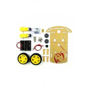 Alkatronik Demonte 2WD Akıllı Robot Araba Şasi Kiti DIY Pleksi Tekerlek Motor Çizgi İzleyen Engelden Kaçma