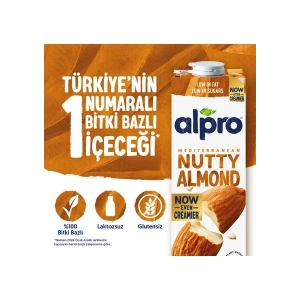 Alpro Badem Sütü 1 L Vegan Laktozsuz Bitkisel Bazlı