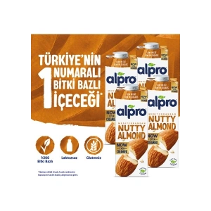 Alpro Badem Sütü 4x1 L Vegan Laktozsuz Bitkisel Bazlı