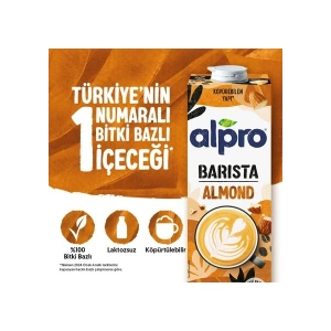 Alpro Barista Badem Sütü 1 L Vegan Laktozsuz Bitkisel Bazlı