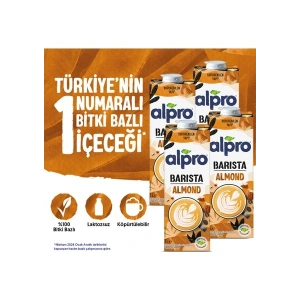 Alpro Barista Badem Sütü 4x1 L Vegan Laktozsuz Bitkisel Bazlı