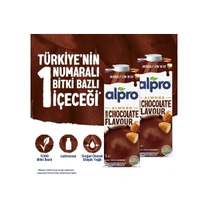 Alpro Bitter Çikolata Badem Sütü 2x1 L Vegan Laktozsuz Bitkisel Bazlı