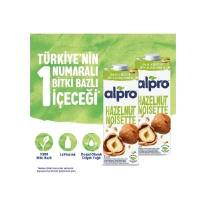 Alpro Fındık Sütü 2x1 L Vegan Laktozsuz Bitkisel Bazlı