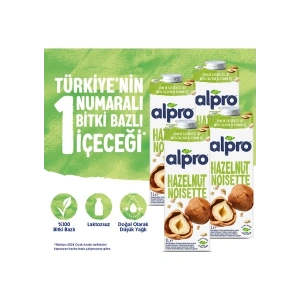 Alpro Fındık Sütü 4x1 L Vegan Laktozsuz Bitkisel Bazlı
